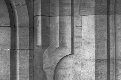 Bamburgh Castle Abstract, a black and white photograph from the North East
