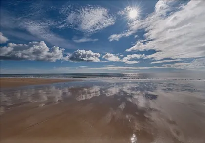 Druridge Bay Reflections, a photograph from the North East
