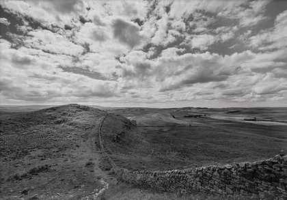 Hadrian's Wall Path, a black and white photograph from the North East