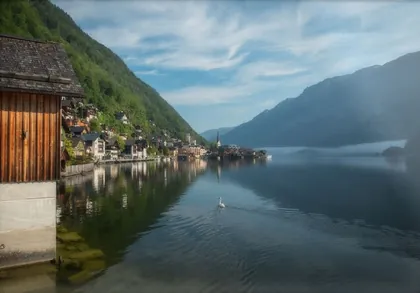 Hallstatt Lake, a photograph from Austria