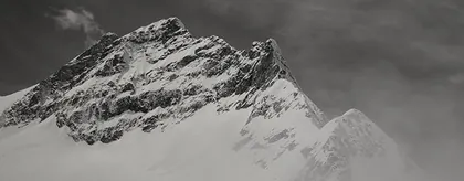 Jungfrau Mountain Hut, a black and white photograph from Switzerland