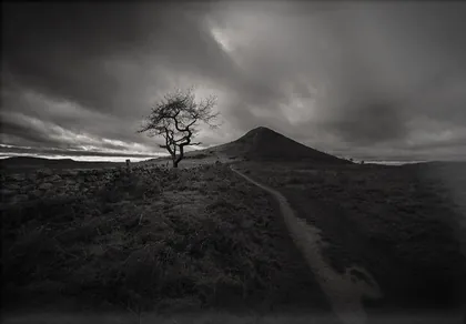 Roseberry Topping, a black and white photograph from around the UK