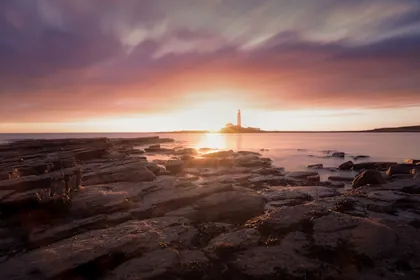 St Mary's Lighthouse from Old Hartley, a photograph from the North East