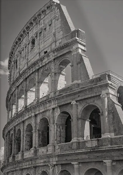 The Colosseum, a black and white photograph from Italy