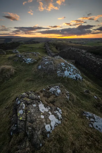 Walltown Crags Sunset, a photograph from the North East