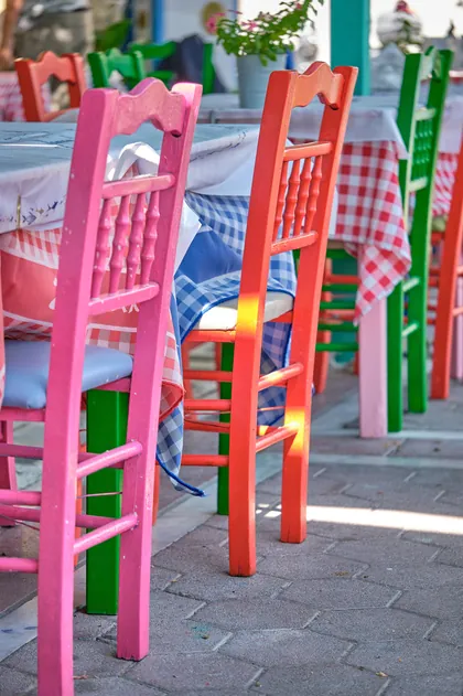 Zorba's Chairs Kos, a photograph from Greece